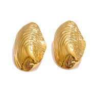 Boucles d'oreilles clous larges plaqué or véritable
