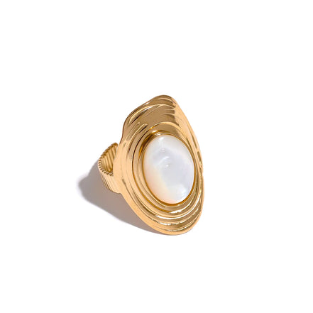 bague bohème pierre naturelle bleu et blanc