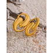 Boucles d'oreilles clous géométriques plaqué or véritable