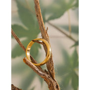 Bague lisse brillante hypoallergénique plaqué or véritable