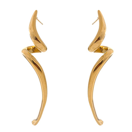 Boucles d'oreilles clous forme irrégulière plaqué or véritable