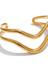 Bracelet manchette double couche plaqué or véritable