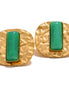 Boucles d'oreilles carrées agate verte naturelle