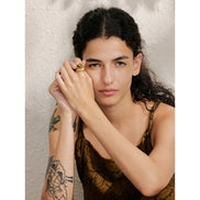 bague œil de tigre goutte d'eau ajustable