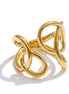 Bague géométrique creuse tendance plaqué or véritable