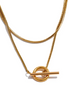 Collier chaîne empilable double couche plaqué or véritable