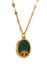 Collier ras du cou œil pierre verte