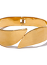 Bracelet large géométrique brillant plaqué or véritable