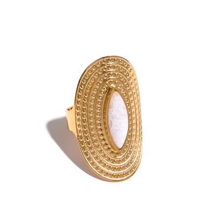 bague bohème pierre naturelle bleu et blanc