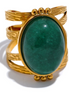 bague ouverte pierre naturelle orange et verte