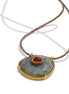 Collier pendentif ovale pierre naturelle verte