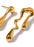 Boucles d'oreilles clous asymétriques plaqué or véritable