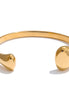 Bracelet manchette hypoallergénique plaqué or véritable