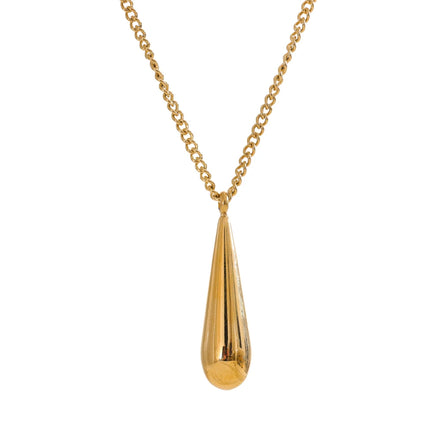 Collier pendentif goutte d'eau plaqué or véritable