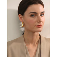 Boucles d'oreilles épaisses géométriques plaqué or véritable
