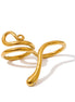 Bague double doigt forme serpent plaqué or véritable
