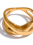 Bague géométrique minimaliste plaqué or véritable