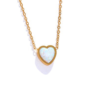 Collier pendentif cœur Opale naturelle