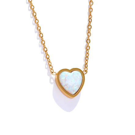 Collier pendentif cœur Opale naturelle